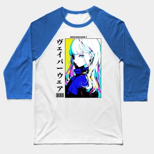 Japanese Aesthetic Cyberpunk Vaporwave Girl Baseball T-Shirt